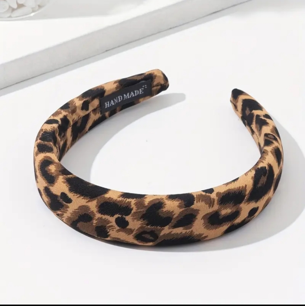 Leopard Print Sponge Headband by Hand Made, NEW